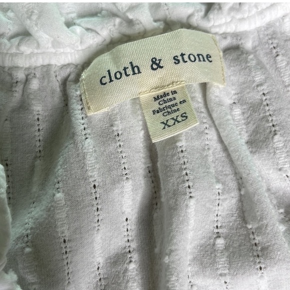 White Anthropologie Cloth & Stone Sleeveless Ruffle Top XXS - Picture 4 of 5